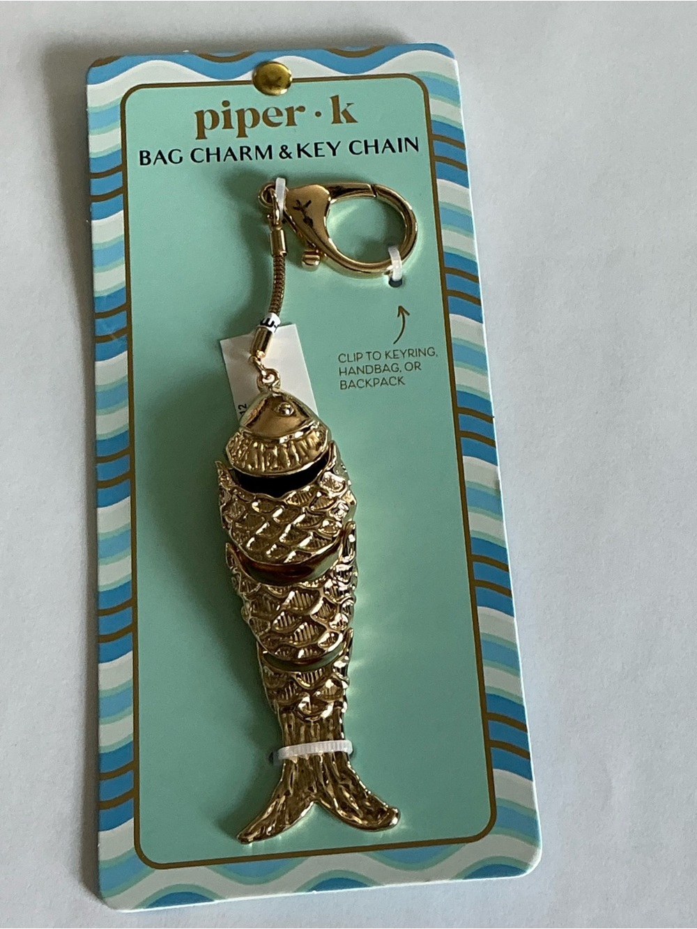 Piper K Gold Fish Bag Charm